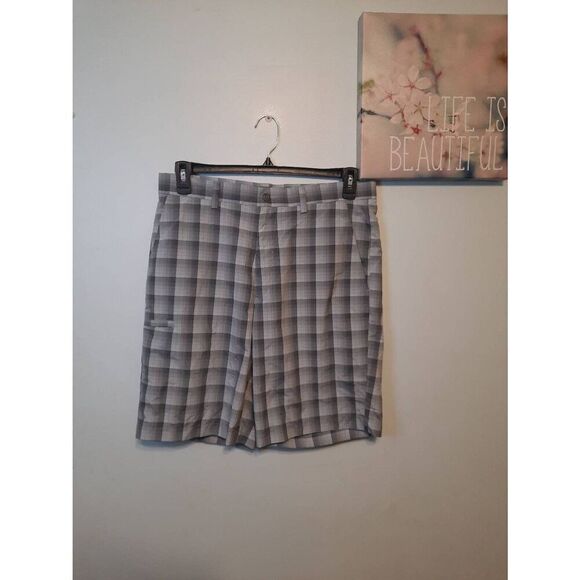 Grand Slam Size 32 Mens Gray Plaid Golf Shorts - Picture 1 of 3
